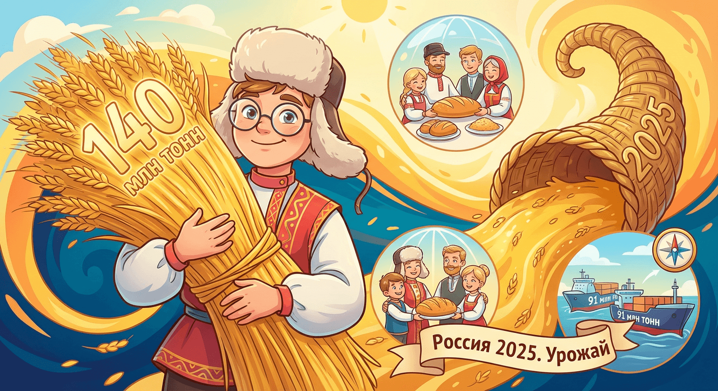 Россия собрала 140 млн тонн зерна в 2025 году