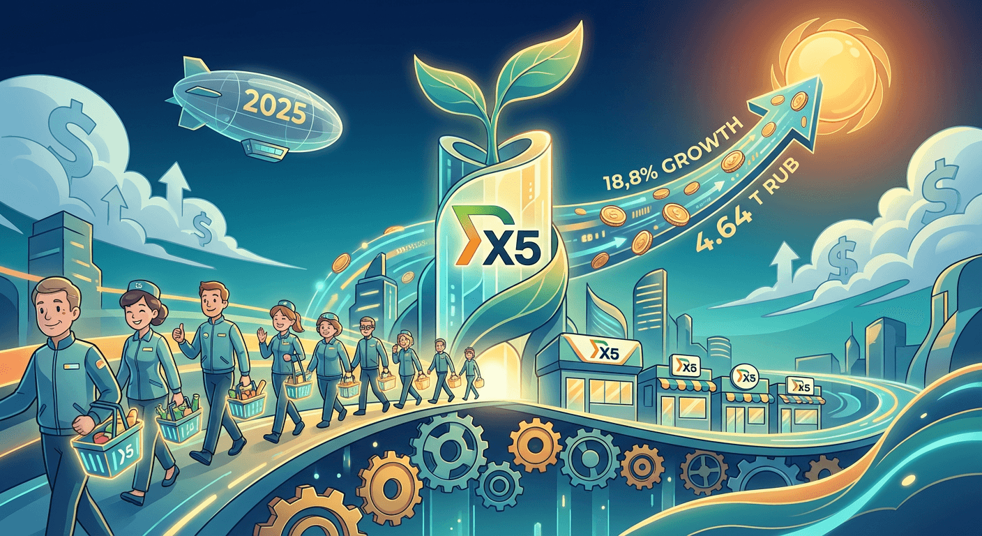 Выручка X5 в 2025 году выросла на 18,8%
