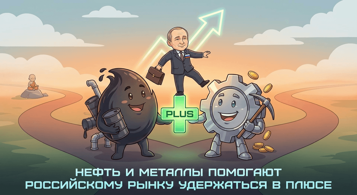 Нефть и металлы помогают российскому рынку удержаться в плюсе