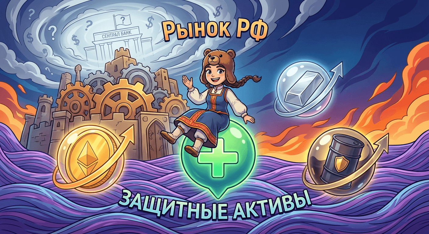 Растущий интерес к "защитным" активам помогает рынку РФ удерживаться вплюсе