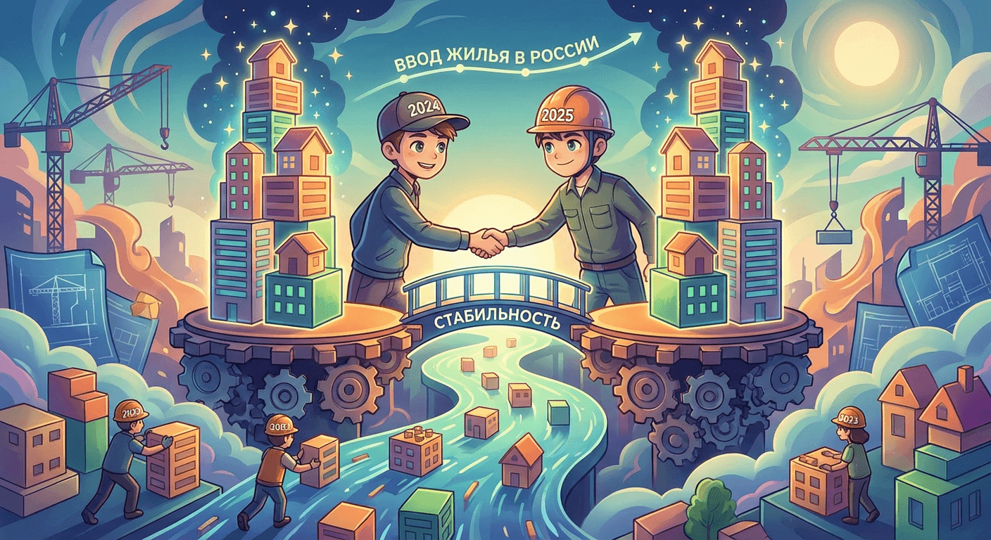 Ввод жилья в России в 2025 году оказался почти сопоставим с 2024 годом