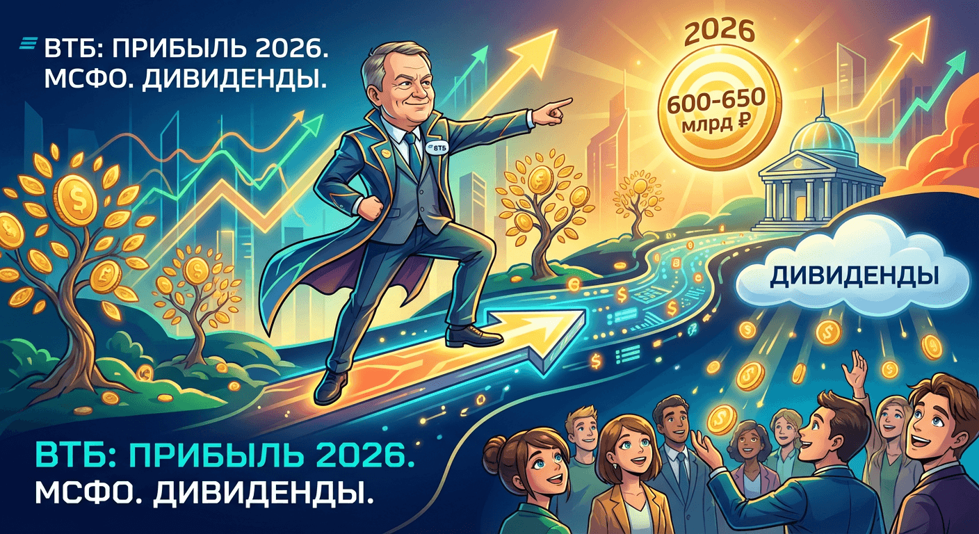 ВТБ планирует в 2026 году получить прибыль в 600-650 млрд рублей по МСФО