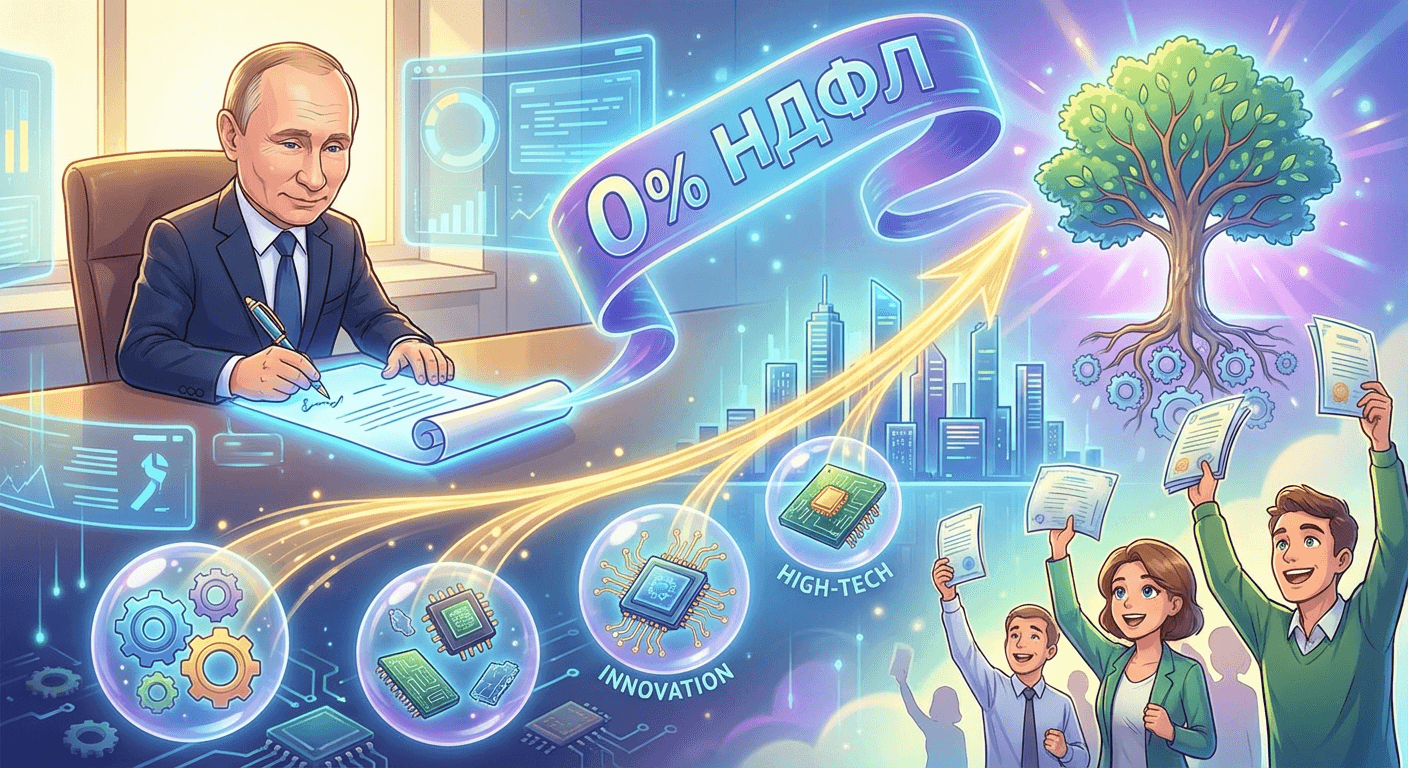 Путин подписал закон, освобождающий от НДФЛ продажу ценных бумаг высокотехнологичных компаний