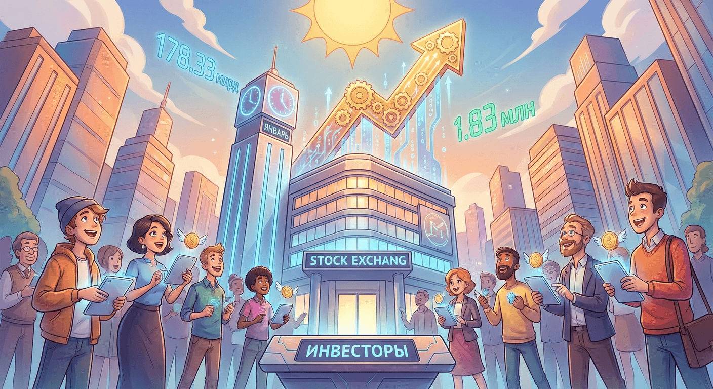 Объем торгов на СПБ Бирже вырос в январе до 178,33 млрд рублей