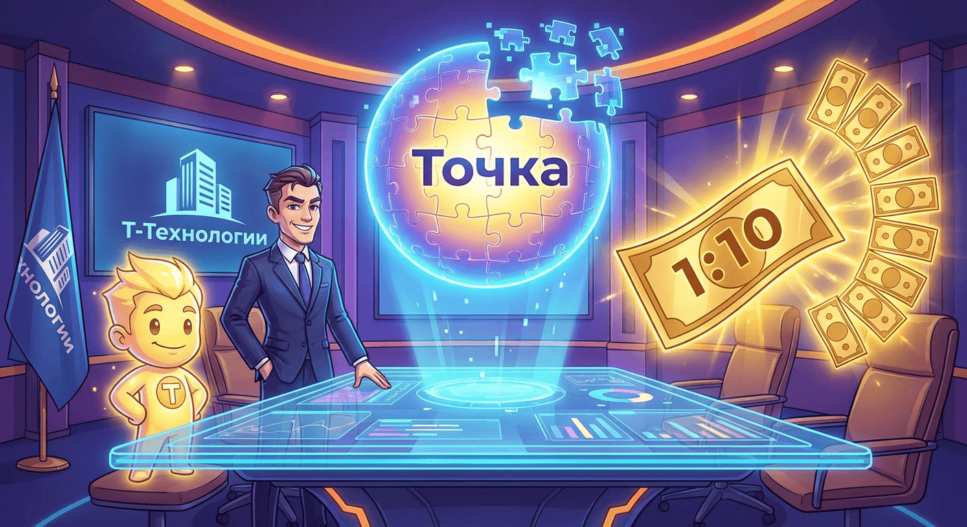 «Т-Технологии» консолидируют до 100% акций АО «Точка» и проведут сплит акций в соотношении 1 к 10