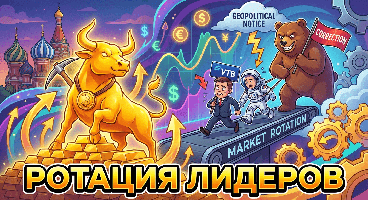 На рынке смена фаворитов – энергетики и ВТБ ушли в коррекцию, в топе лидеров золотодобытчики