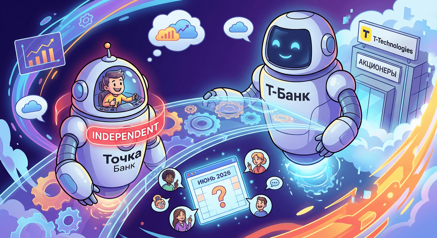 "Точка Банка" сохранит операционную независимость после консолидации с "Т-Банком"