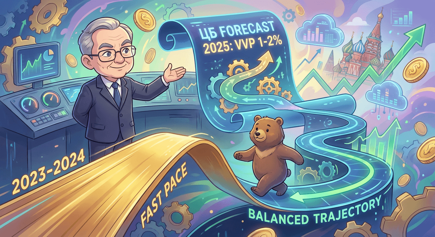 ЦБ ожидает роста ВВП России в 2025 году вблизи нижней границы прогнозного диапазона 1-2%