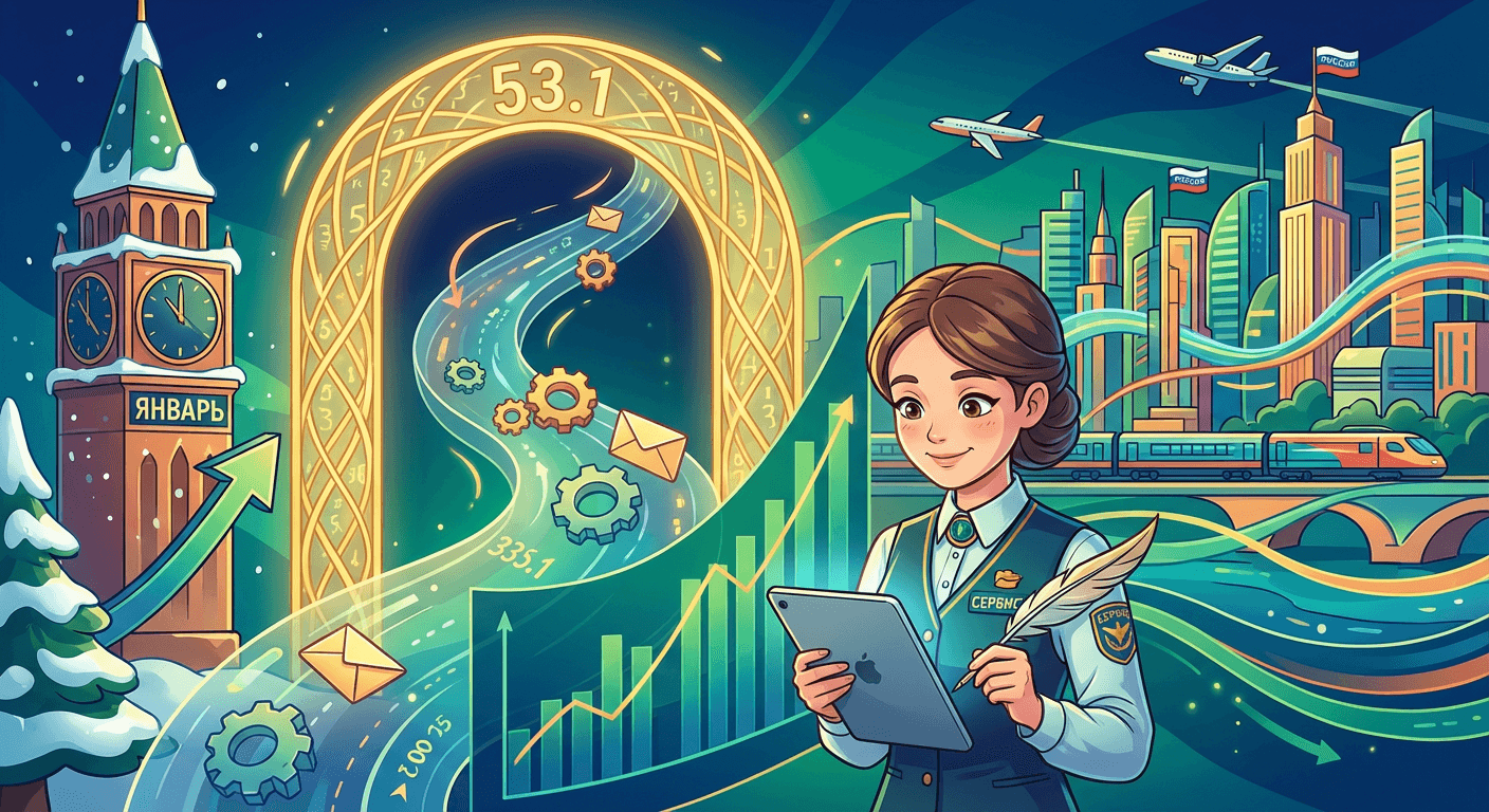 Индекс деловой активности в сфере услуг в России в январе составил 53,1