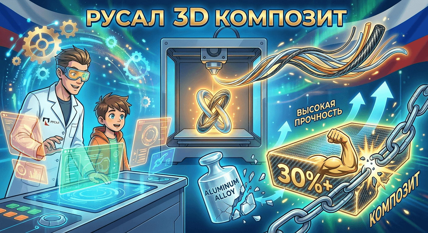 "РУСАЛа" создал композитный материал для 3D-печати с высокой прочностью