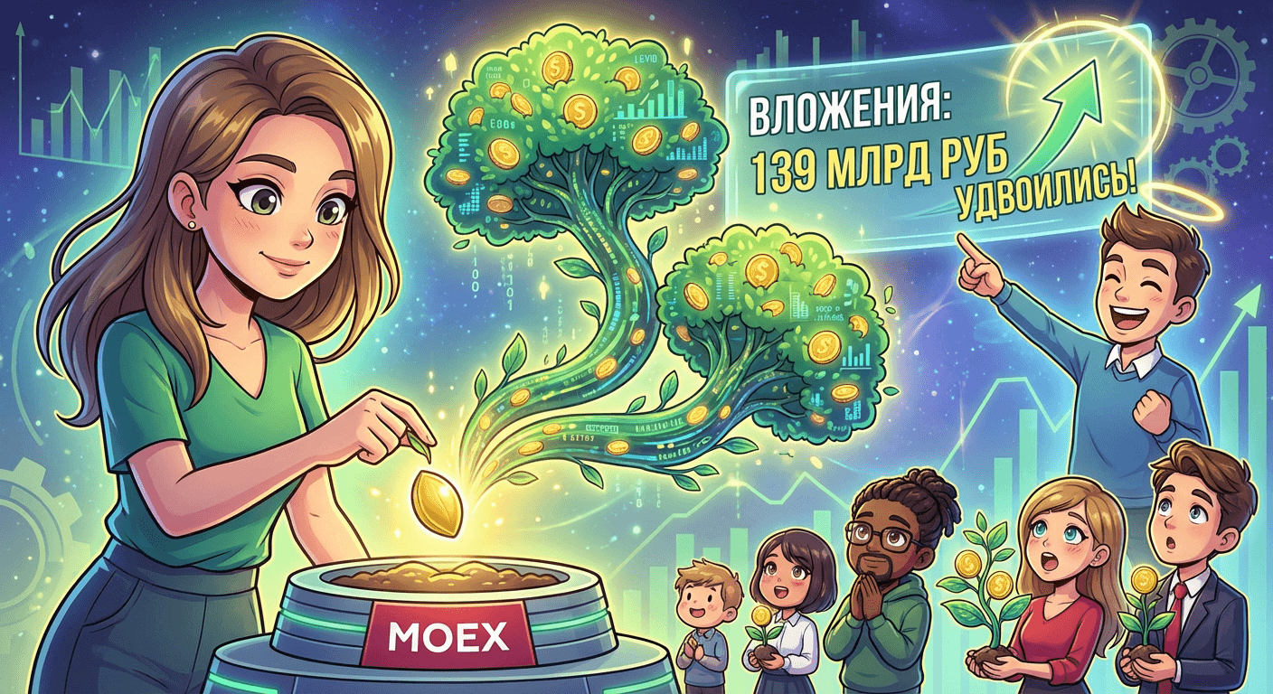 Вложения частных инвесторов в ценные бумаги на фондовом рынке Мосбиржи в январе выросли вдвое