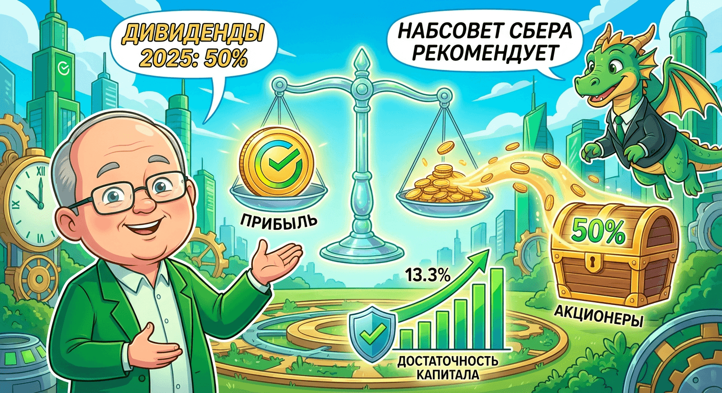 Набсовет «Сбера» будет рекомендовать дивиденды-2025 в размере 50% от чистой прибыли