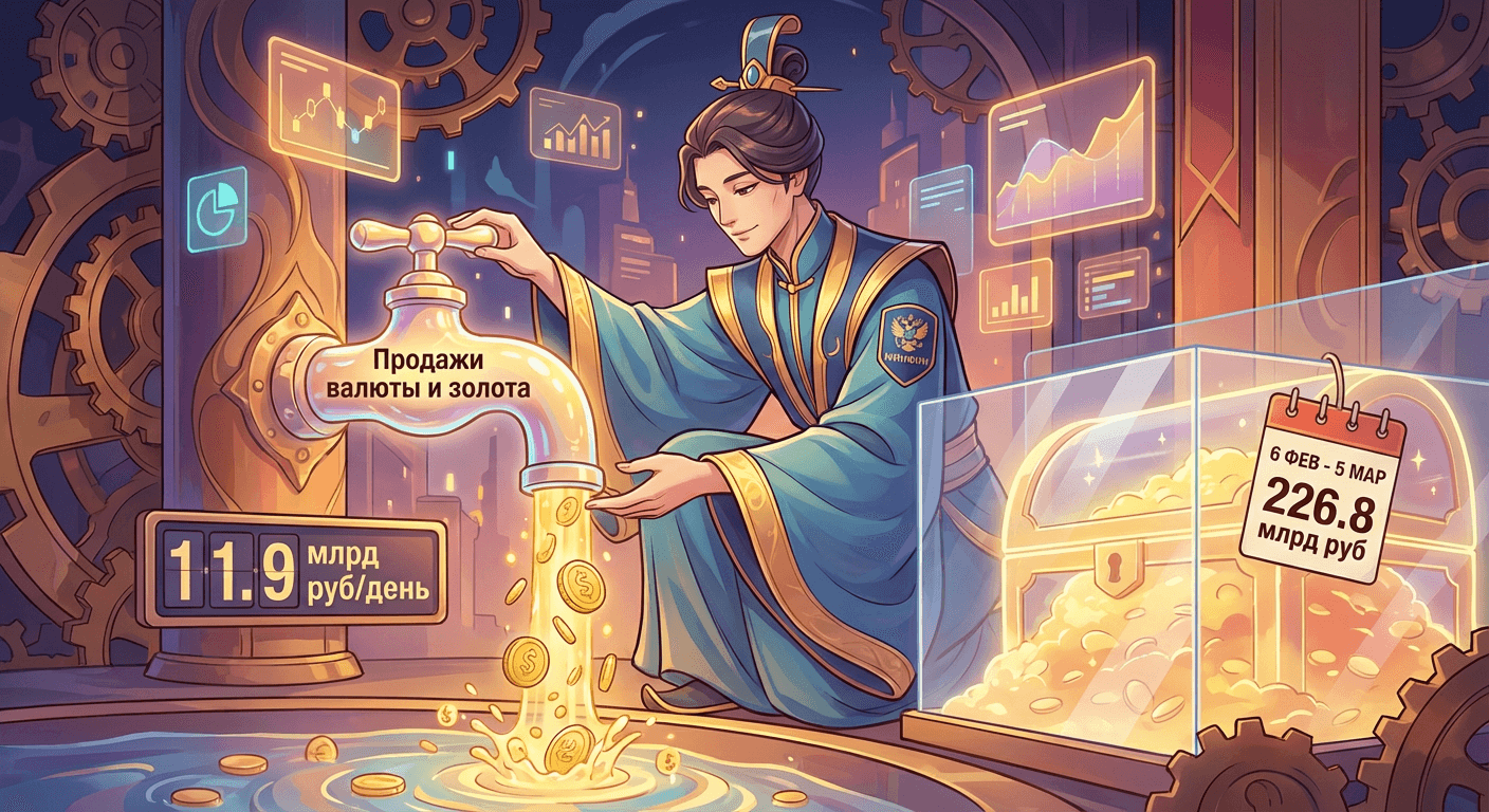 Минфин с 6 февраля снизит продажи валюты и золота до 11,9 млрд рублей в день