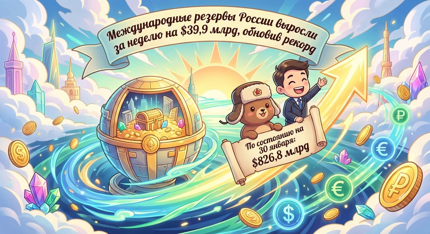 Международные резервы России выросли за неделю на $39,9 млрд, обновив рекорд