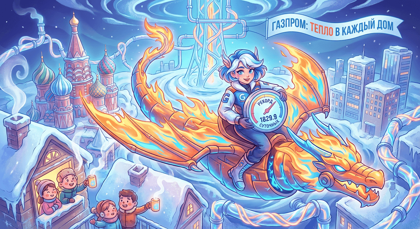 На фоне морозов "Газпром" побил рекорд суточных поставок газа в России