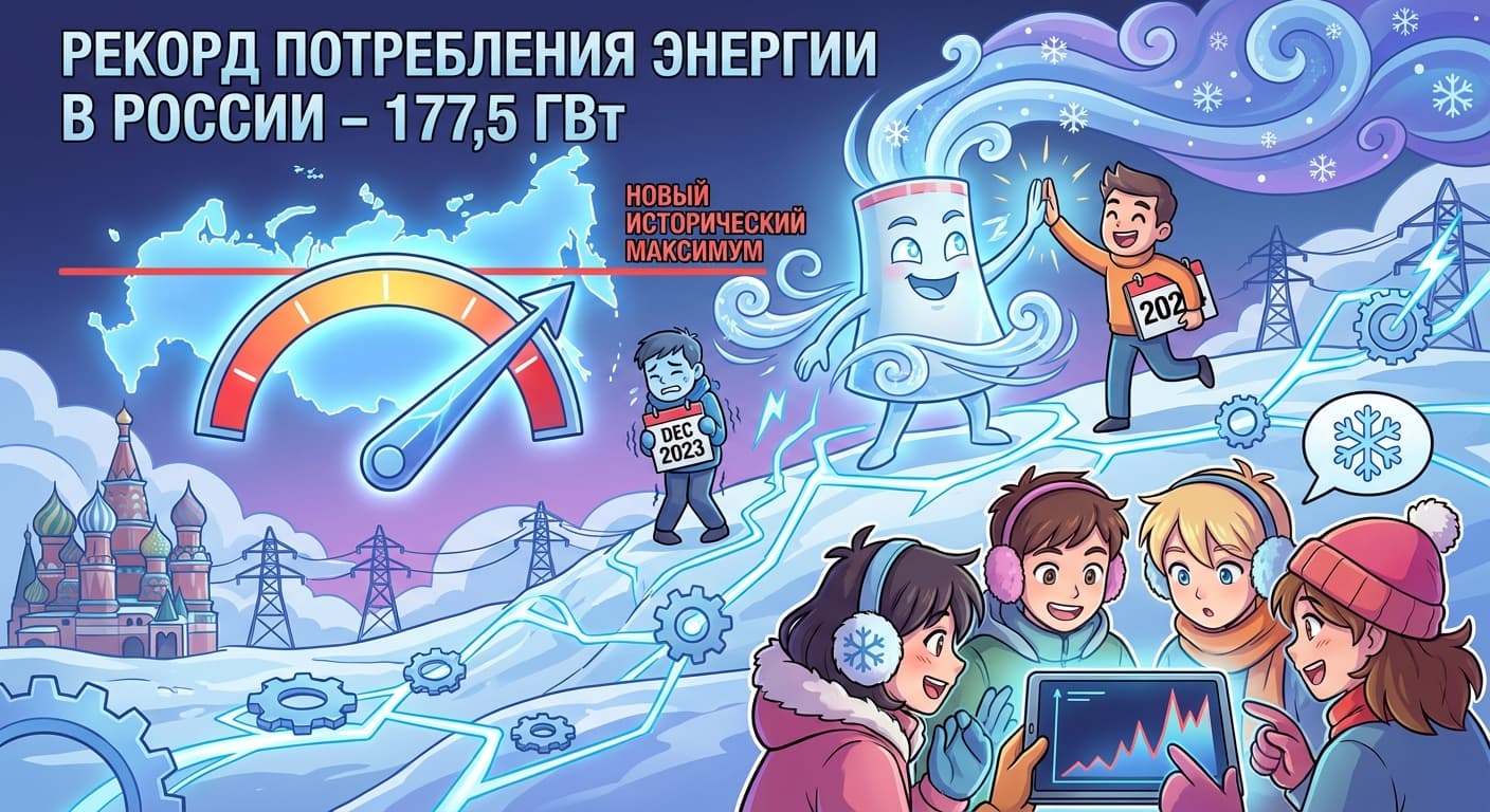 Потребление мощности в энергосистеме России установило рекорд