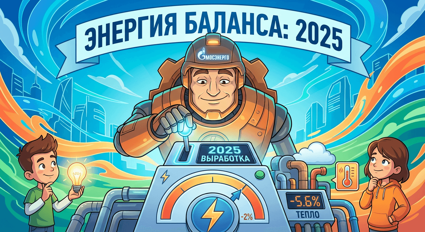 «Мосэнерго» в 2025 году снизило выработку электроэнергии на 2%