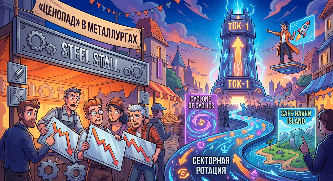 Рынок снижается на фоне «ценопада» в акциях металлургов, «выстрелили» бумаги ТГК-1