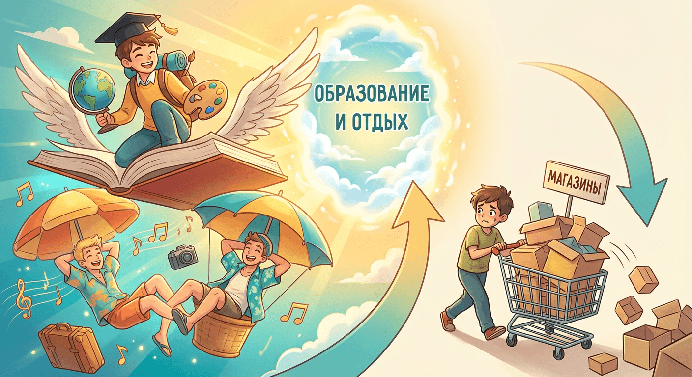 Россияне увеличили траты на образование и отдых