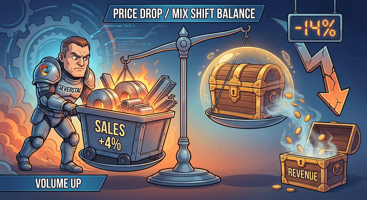 Выручка "Северстали" за 2025 год сократилась на 14%