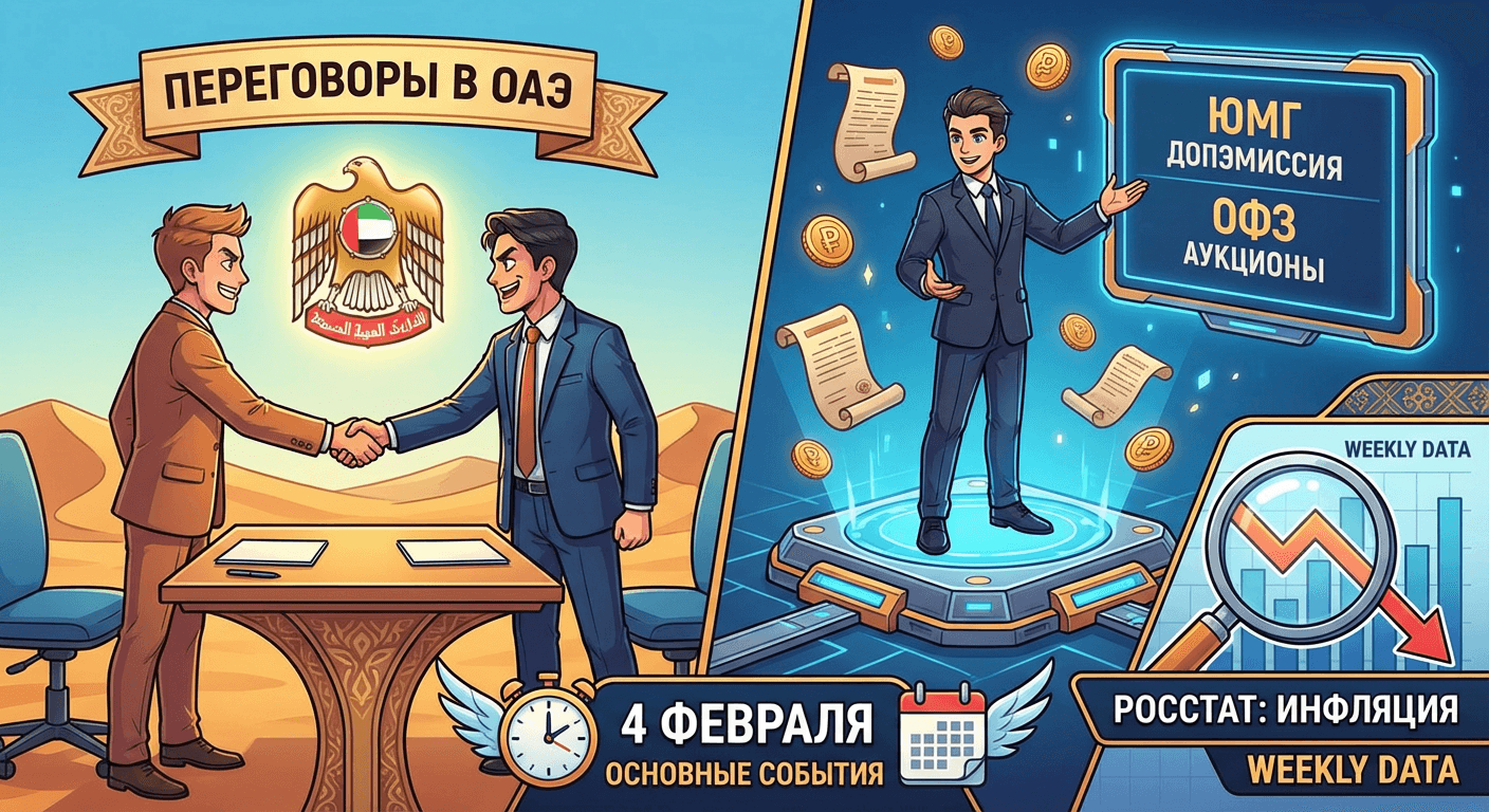 Переговоры в ОАЭ, допэмиссия ЮМГ, аукционы по ОФЗ – основные события 4 февраля